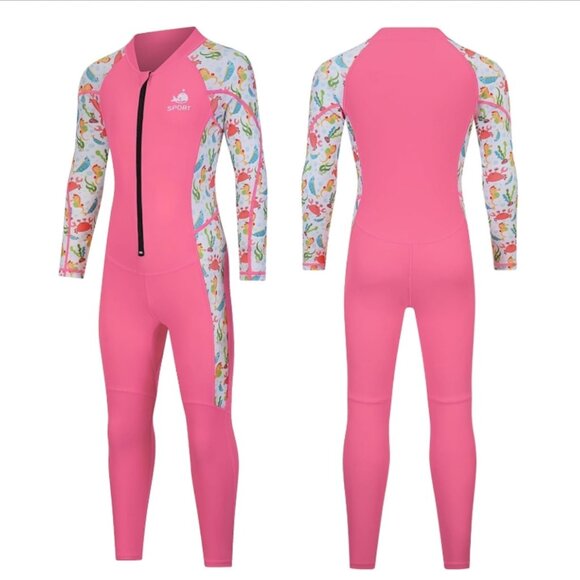 NWOT Pink Dive Skins Suit Full Body Swimsuit 1mm Rash Guard Water SZ 2XL - Picture 1 of 6